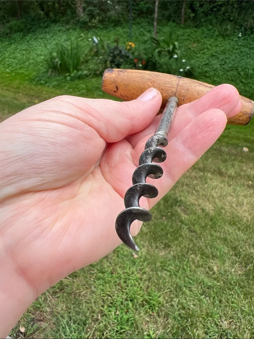 Antique Williamson’s Corkscrew Wood T Handle Bottle Opener